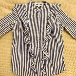 Madewell Whitney Striped Ruffle Blouse